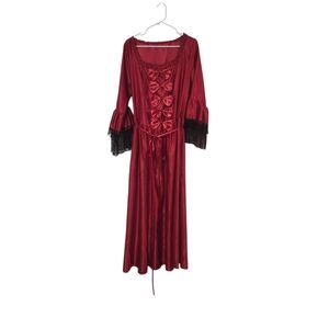 18th Century Old Fashion Red Victorian Dress